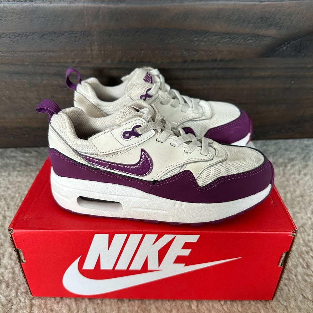 Nike Air Max 1 EasyOn in Purple and White 11.5C